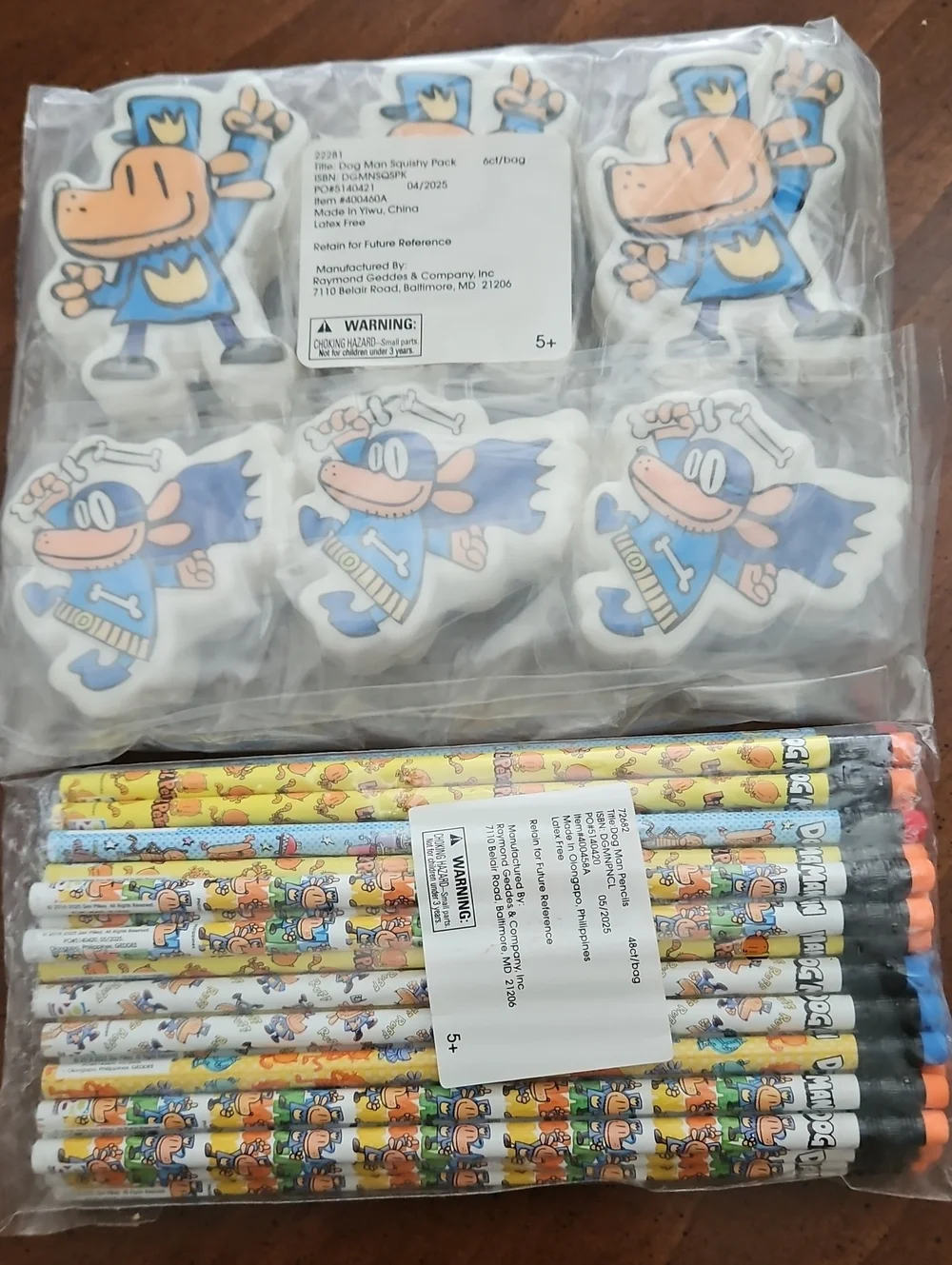 Dog Man Pencils and Squishy Set For Party Favors, Classroom, Treasure Box - Picture 1 of 4